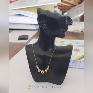 18K Gold Beads Necklace